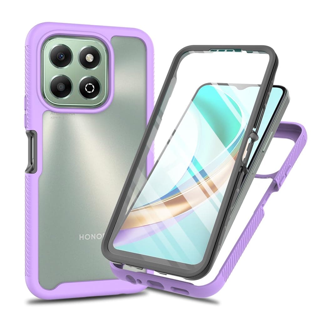 XINNI Case for Honor X6b, 360 Degree Shockproof Protective All-Round Protection with Built-in Screen Protector, Robust Bumper Outdoor Cover, Light Purple