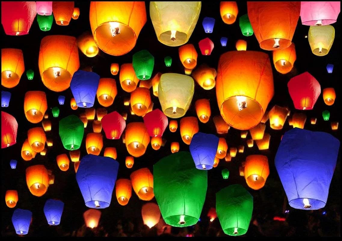 - Make A Wish Hot Air Balloon Paper Multi Colors Sky Lantern Hot Air Balloon or Wishing Lanterns for Diwali Christmas, Birthday, Events, Occasions(Pack of 10)(RN-balloon-071)