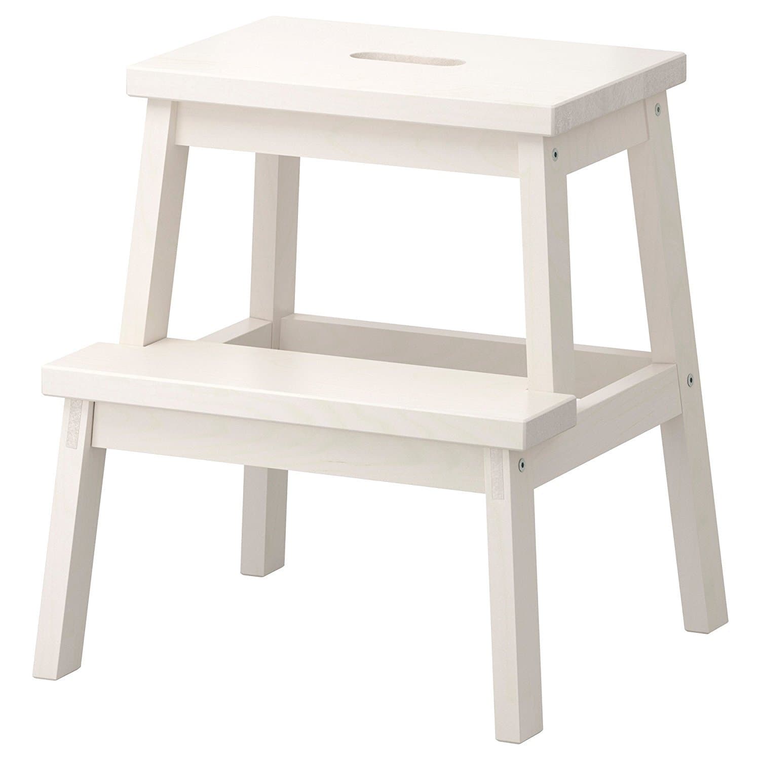 BEKVAM Home Indoor Solidwood Step Stool (White)