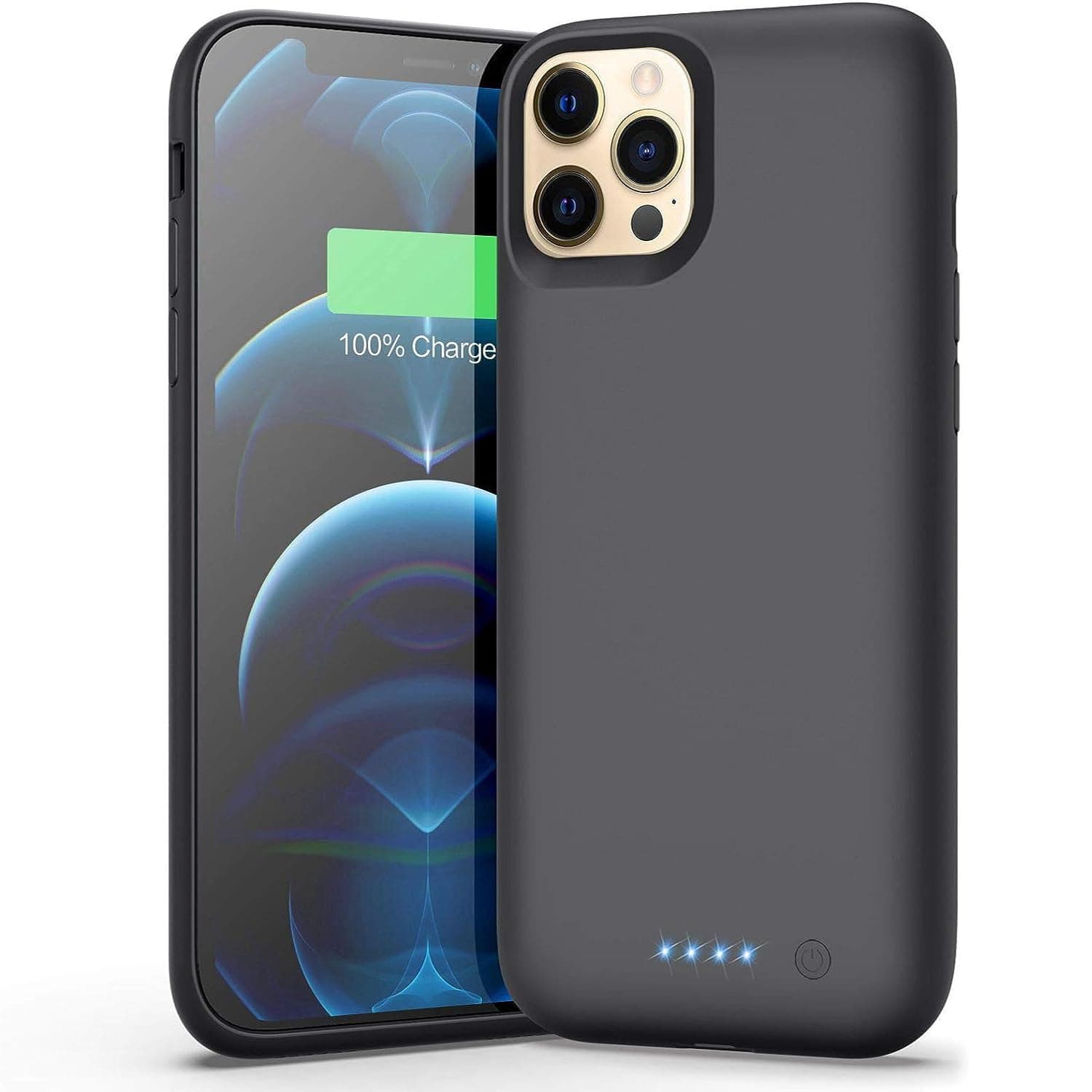 AONIMI Battery Case for iPhone 12 Pro Max, 7800mAh Portable Protective Charging Case for iPhone 12 Pro Max Extended Backup Ultra Rechargeable Battery Pack External Charger Case(6.7inch)-Black,HX60B11