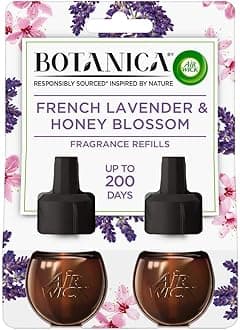 Botanica Plug in Scented Oil Refill, 2 Refills, French Lavender and Honey Blossom, Freshener, Essential Oils