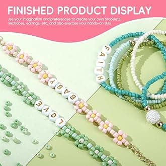 SANNIDHI® 3mm Glass Seed Beads for Bracelet Making, 24 Colors Beads for Jewellery Making, Bracelet Beads Set, Pearl Beads for Kids Activity, Spacer Letter Beads DIY Jewelry Making Kit