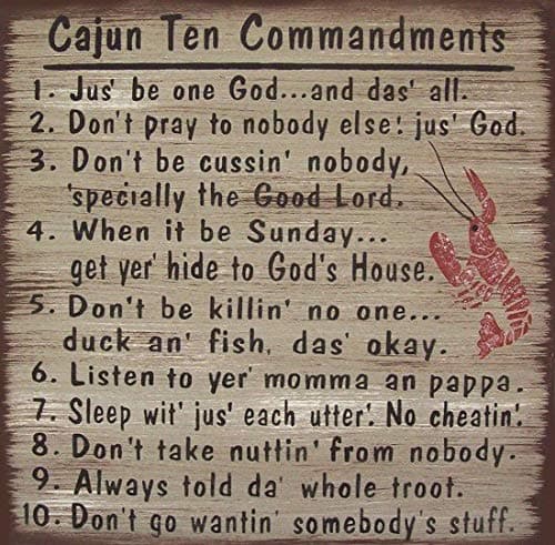 Adonis554Dan Cajun 10 Commandments Primitive Rustic Country Wood Sign Home Decor