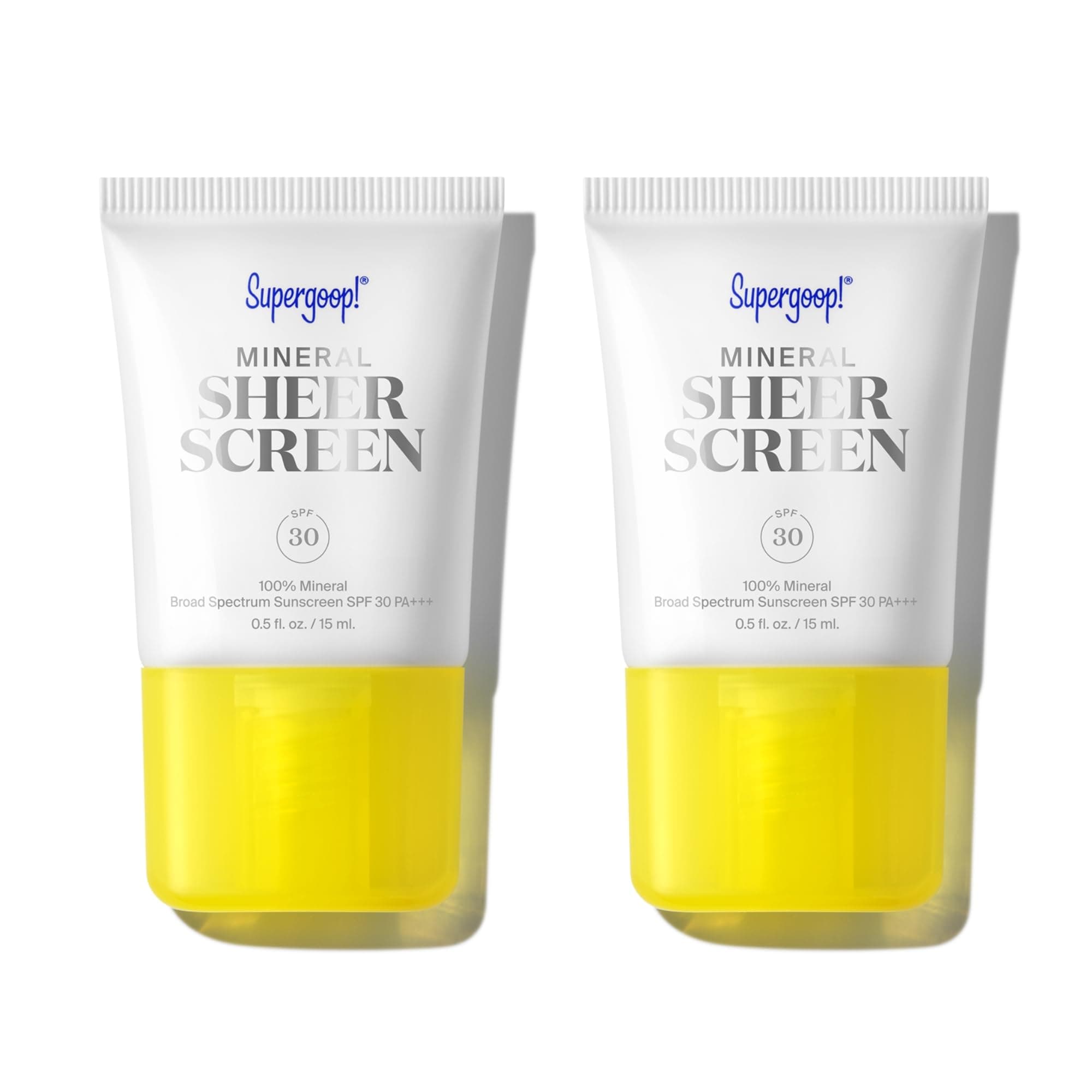 Mineral Sheerscreen SPF 30 PA+++, 0.5 fl oz - Pack of 2 - Mineral, Broad Spectrum Face Sunscreen + Primer + Helps Filter Blue Light - Satin Finish - For All Skin Types