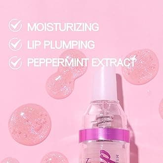 Erinde Lip Plumper Gloss, Natural Spicy Lip Plumping Booster Lip Oil, Ultra-Hydrating & Nourishing Plump and Pout Lipgloss, Glossy Finish Fuller Plumping Lip Tint for Women Girls Makeup, 03#