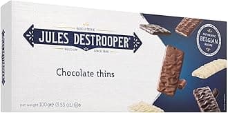 Jules Destrooper Chocolate Thins – Premium Authentic Belgian Biscuits, Butter Cookies Covered in Dark, Milk & White Choc, 100% Natural Ingredients, Perfect Treat or Gift for Hamper – 3 x 100g Packs