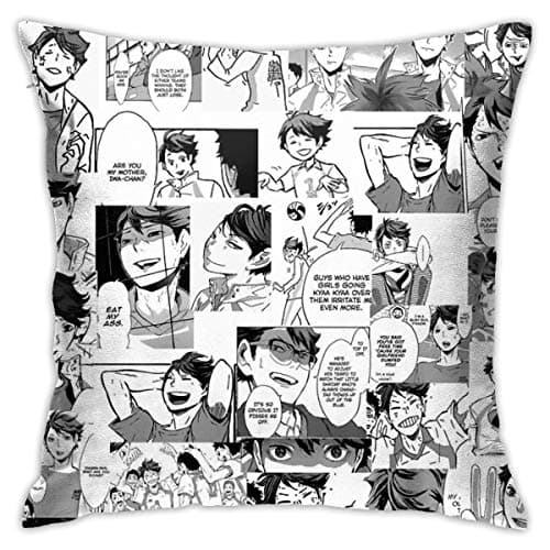 Oikawa Tooru Collage - Haikyuu Decorative Throw Pillow Covers for Sofa Couch Cushion Pillow Cases 18x18 Inch