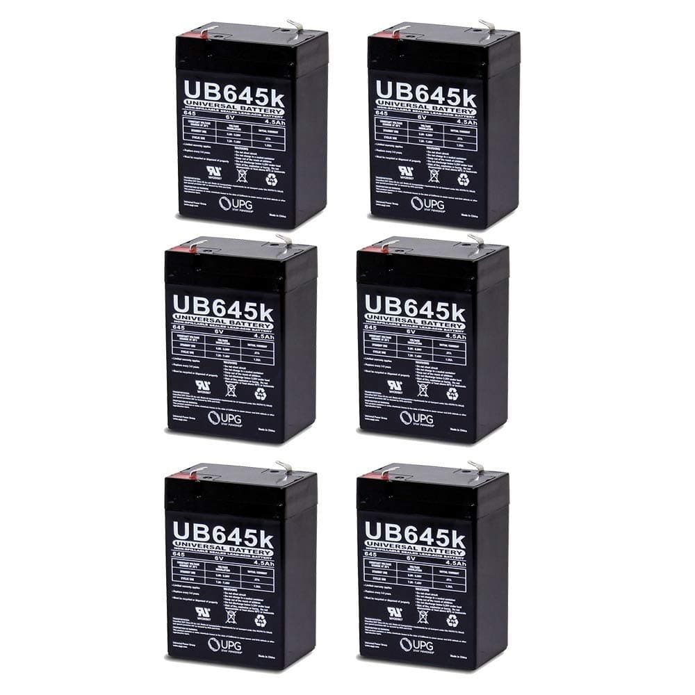 Universal Power Group UB645 6V 4.5AH SLA Battery 6 Volt - Pack of 6 Batteries