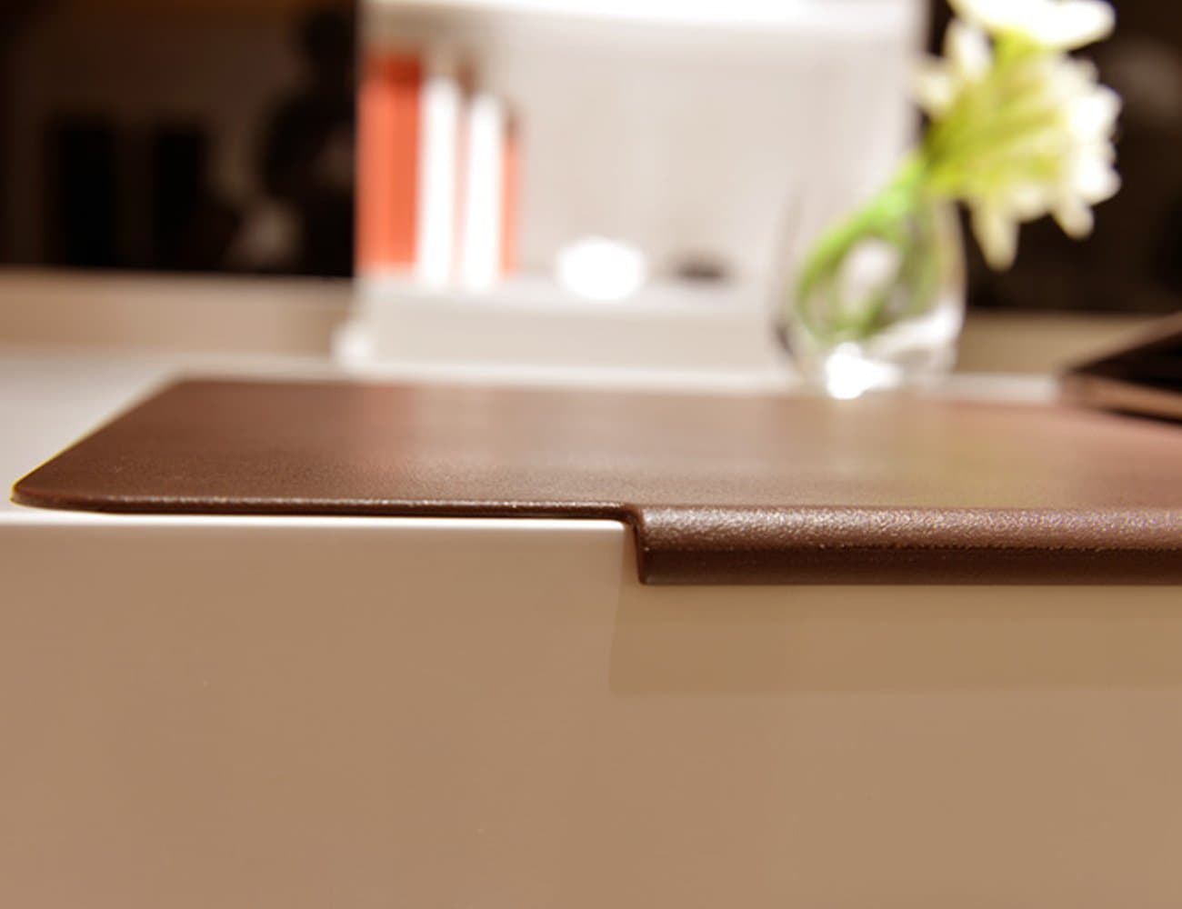 TPU Desktops Mate with Lip - Mouse/Writing/Typing Pad - Desk Protector for Offfice & Home - Laptops Desk Mat - Brown