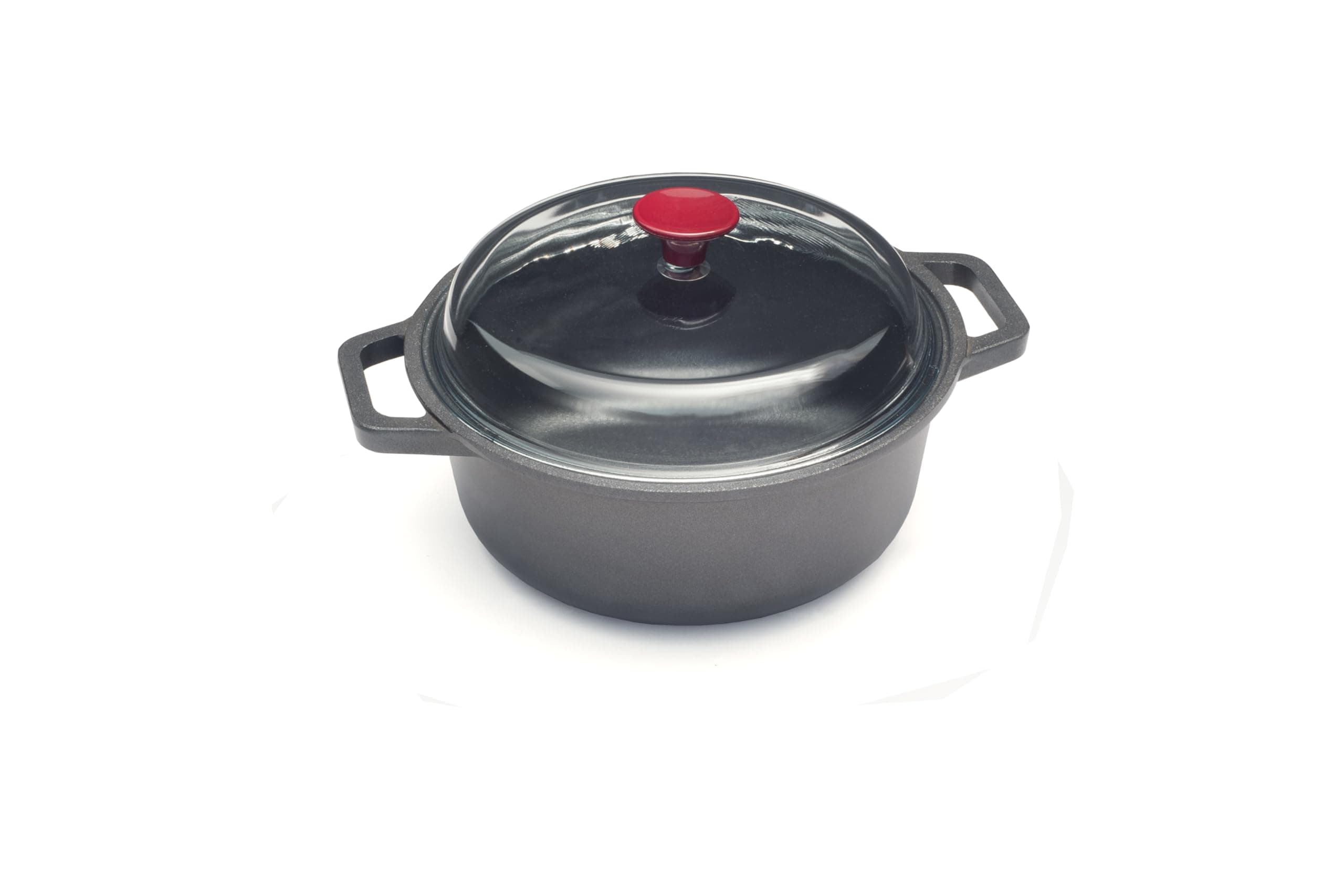 RISOLI Vinum Non-Stick Casserole Dish Diameter 28 cm with Glass Lid Recycled Cast Aluminium No Induction Made in Italy