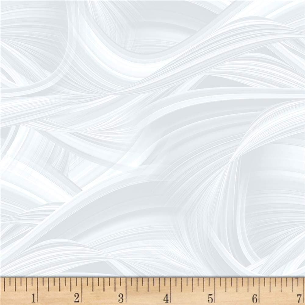 Blank Quilting Sedona Wave 108'' Wave Texture Light Gray Light Grey, Fabric by the Yard