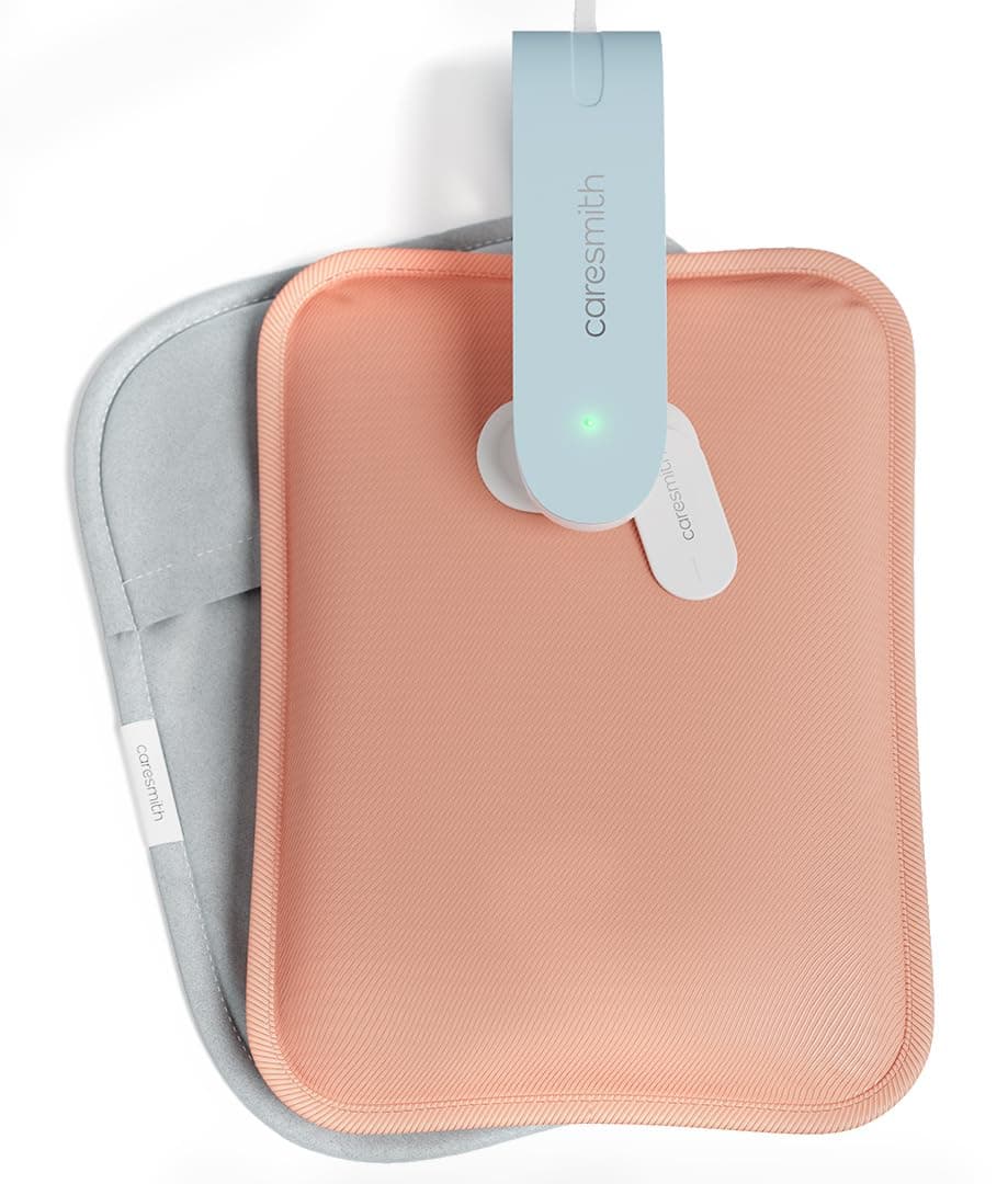 Caresmith Eon Premium Electric Hot Water Bag | Dual Insulation Silicon Technology Heating Pad | 6 Layers of Protection (Pearl Pink)