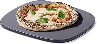 Pizza Stone, Unique Shape 12" x 11" x 0.47" Pizza Stones for Oven Grill BBQ, Heavy Duty Ceramic Coating Baking Stone for Pizza & Bread, Innovative Irregular Design Grilling Stone (Black)