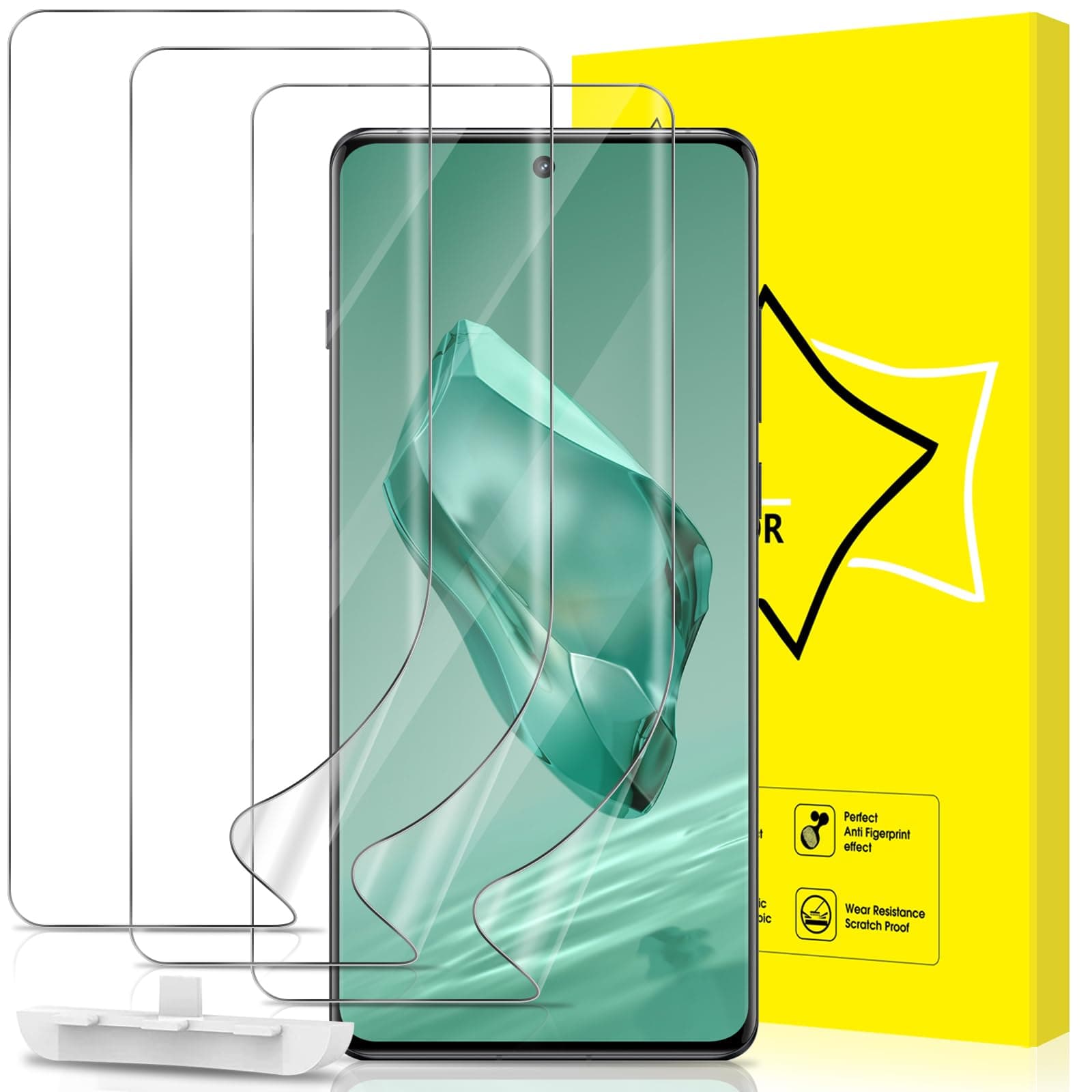 GiiYoon 3 PACK Screen Protector for Oneplus 12 Flexible TPU Film [Support Fingerprint Touch] [HD Full Coverage] [Easy Installation] [Scratch Resistant]