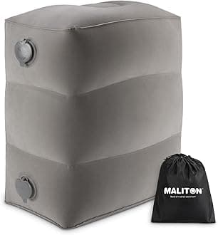 Maxchange Inflatable Travel Foot Rest Pillow, 18*15*12inch, Grey, 2 Pieces