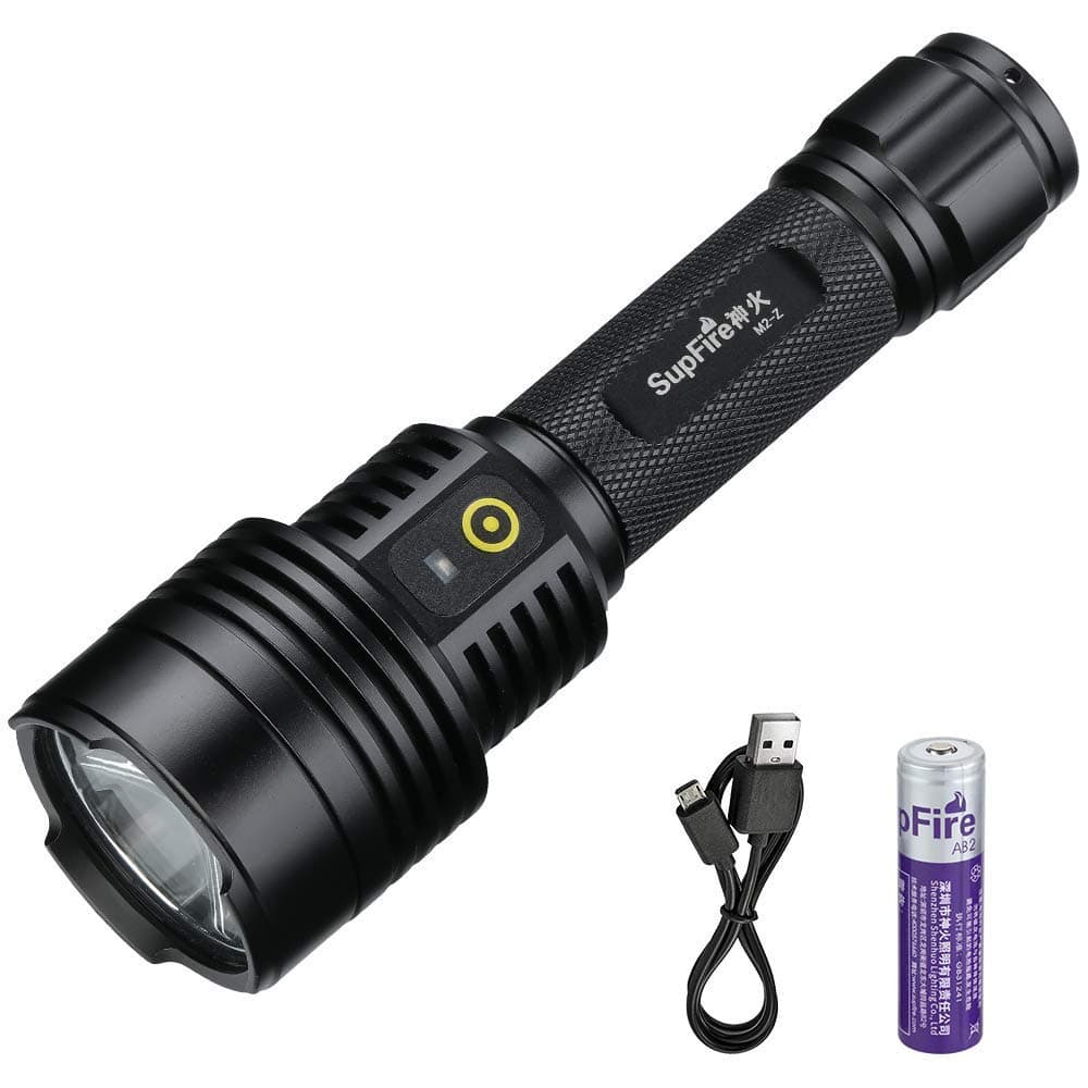 Supfire Tactical Flashlight Super Bright 700 Lumens LED Water-Proof Torch with 18650 Battery Included,Rechargeable with USB Cable Directly,5 Light Modes for Camping Hiking Cycling etc,Model M2-Z