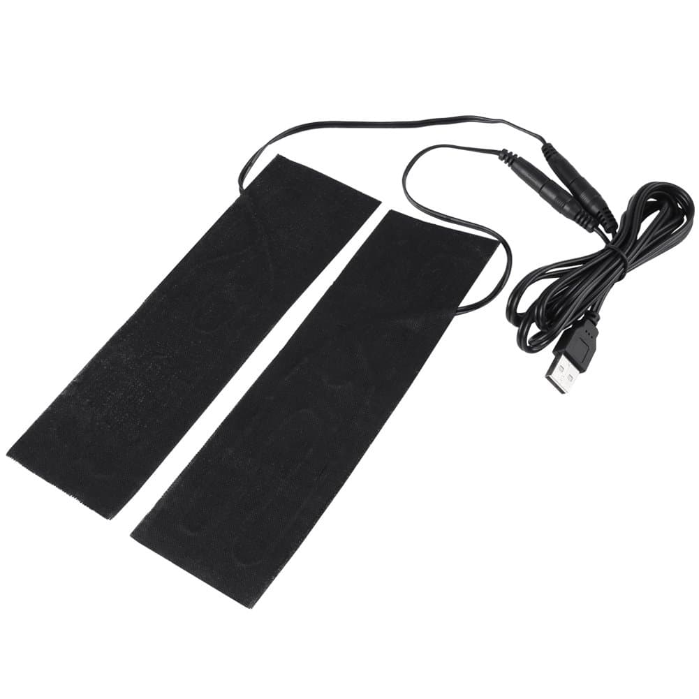 Portable Heating Pad 1 Pair Black USB Carbon Fiber Heating Mat 5V Electric Heating Film Heater Pads Heating Film Heat Pad for Warming Feet Knee Washable 35-50 ℃