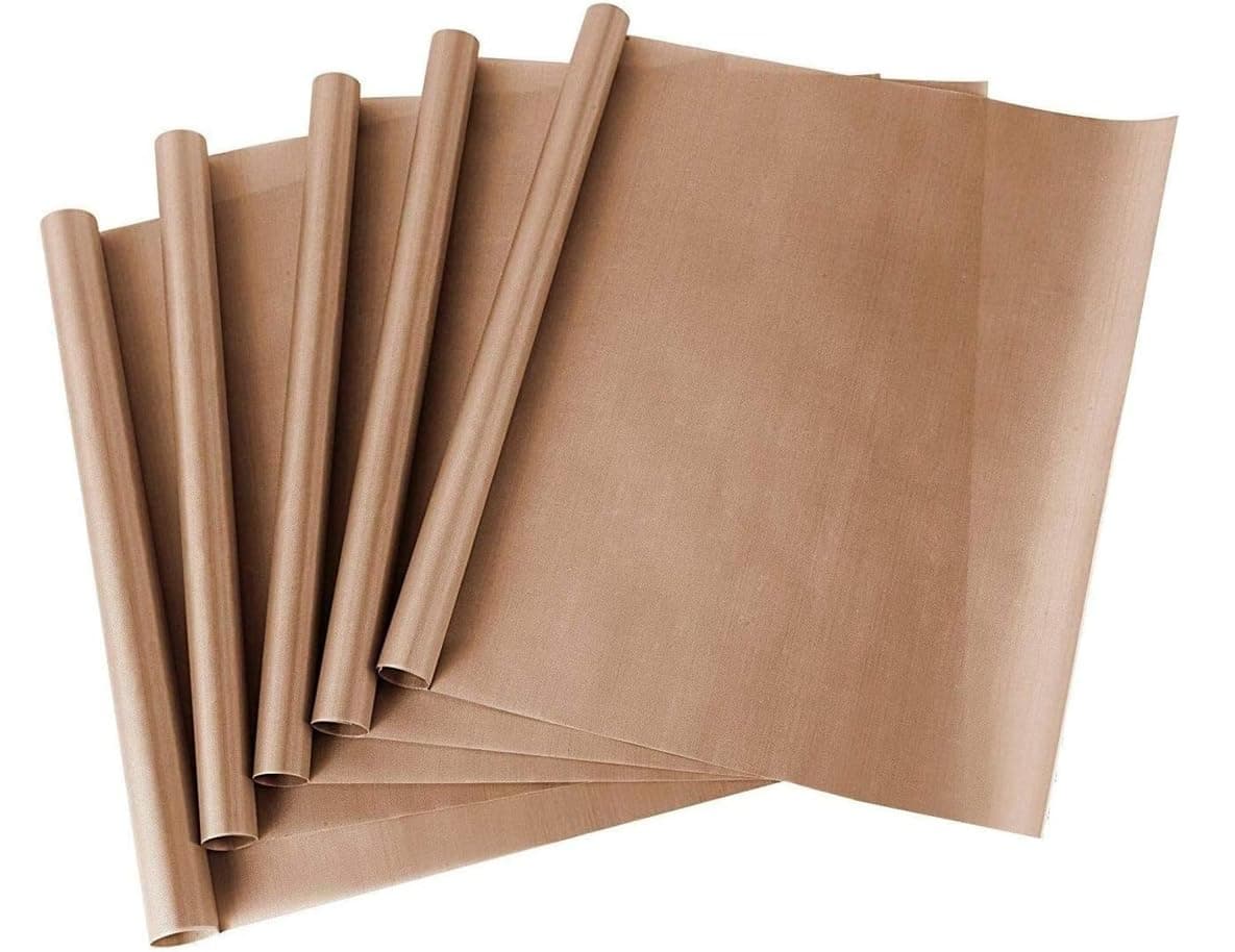 Hadi 5 Pack Ptfe Teflon Sheet For Heat Press Transfer Non Stick 16 X 20" Paper Reusable Resistant Craft Mat - Food Grade Materials- And Easy To Clean