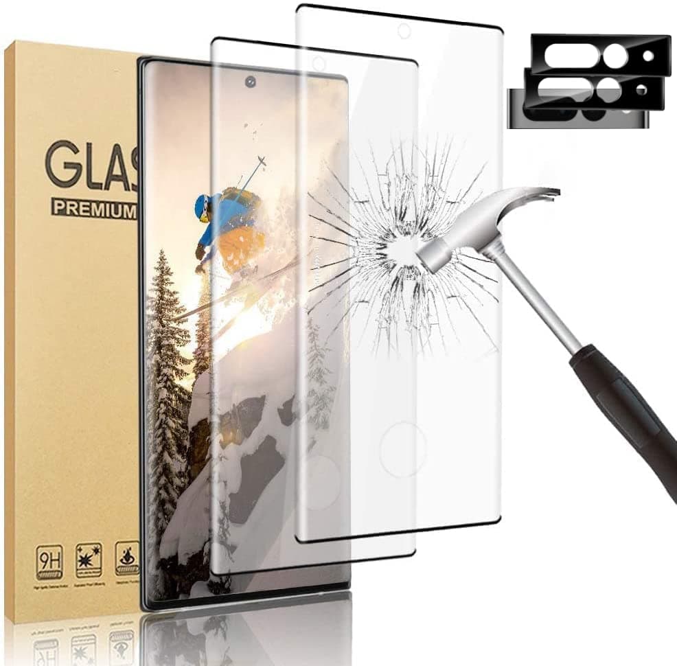 [2+2 Pack ] Pixel 7 pro 5G Screen Protector Tempered Glass, with 2 Pack Camera Lens Protector, 9H Hardness, Support Fingerprint, 3D Curved Glass Film for Google Pixel 7 pro (6.7 Inch)