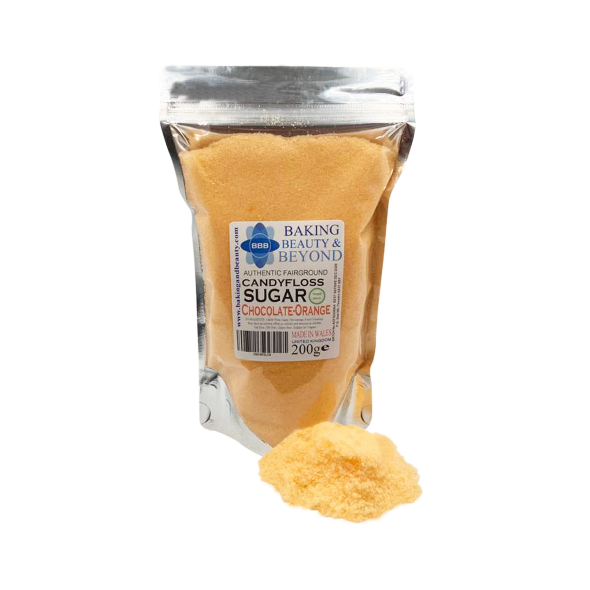 Baking Beauty and Beyond Premium Candy Floss Sugar 200g - Chocolate-Orange Flavour