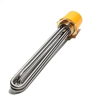 SSIMOO DN40 Water Heating Element 220V/380V 3KW-12KW 304SS with Interal Nut Copper Thread 304SS Tube Spare Parts for Air Energy Kindly (Color : 12KW 355mmL, Size : 1-220V)