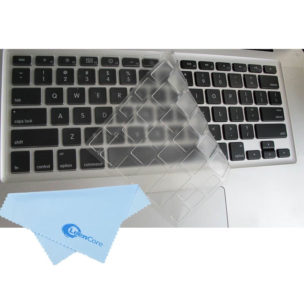 LeenCore TPU Keyboard Protector Cover Skin for SONY VAIO DUO 13, D13, SVD13 series Ultrabook Convertible Touch 13.3", such as SVD1321M2E, SVD1321L2E, SVD13225PXB, SVD1322DCXW, SVD13223CXB, SVD13223CXW, SVD13215PXW, SVD13219SCB, SVD13218SCW, D13218SCB, SVD1321S1C etc US Layout (Clear) + 1x Microfiber Cleaning Cloth