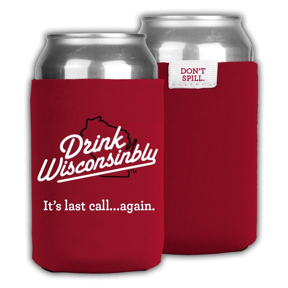 Drink Wisconsinbly Red Can Cooler