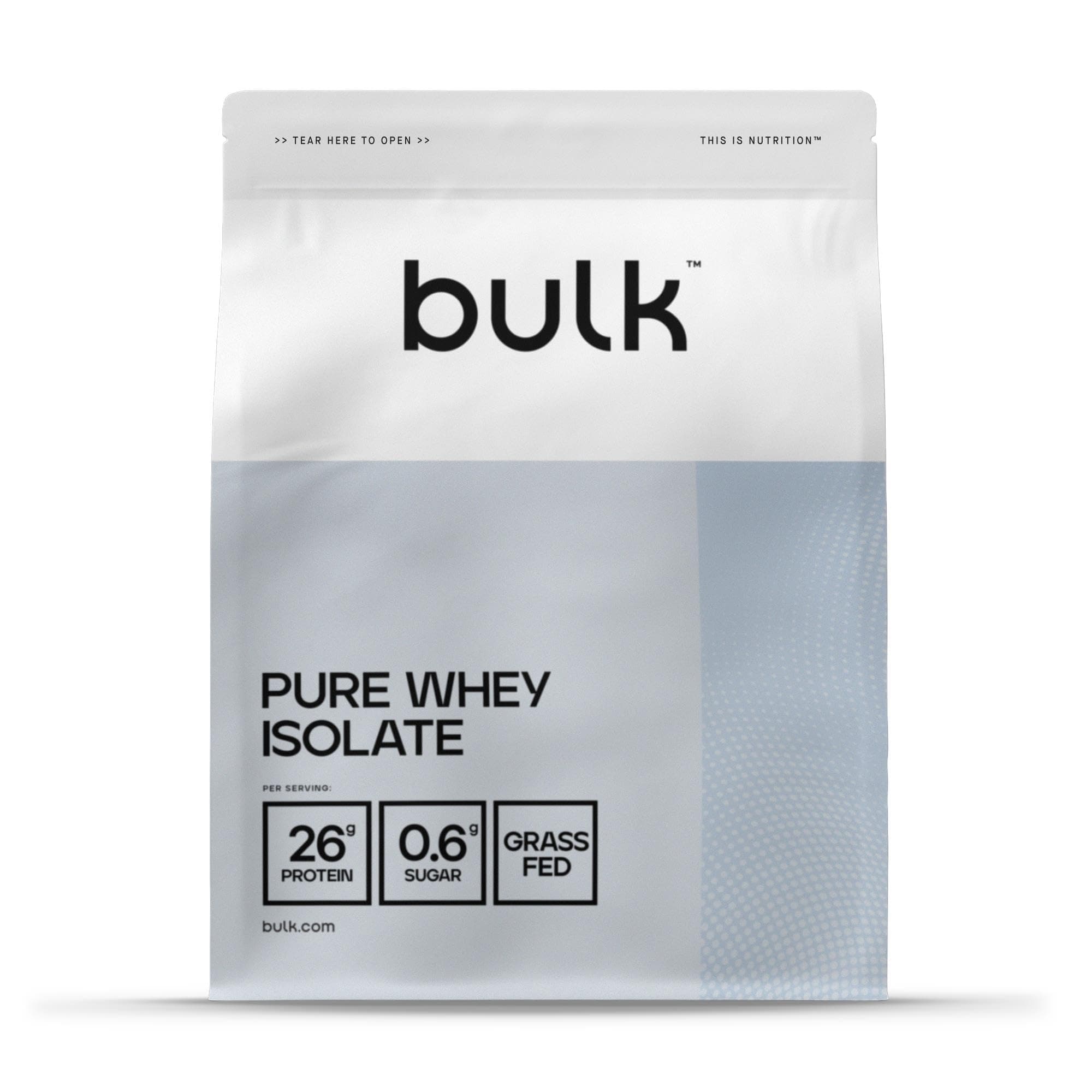 Bulk Pure Whey Protein Isolate, Protein Powder Shake, Unflavoured, 500 g, Packaging May Vary