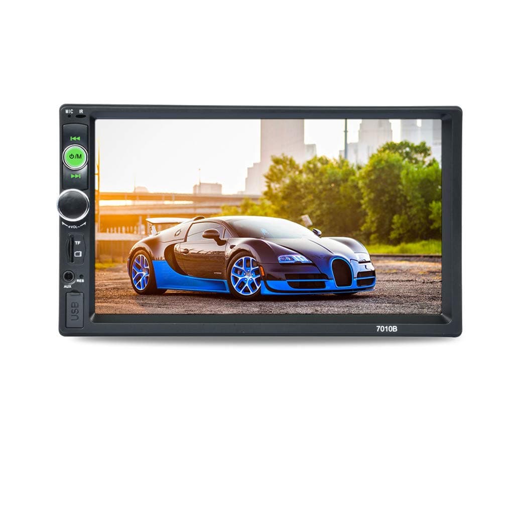 Double Din Car Stereo 7 Inch Touch Screen Car MP5 Player FM Radio Video Audio Compatible with Bluetooth Support Rear-View Camera Mirror Link iPhone & Android