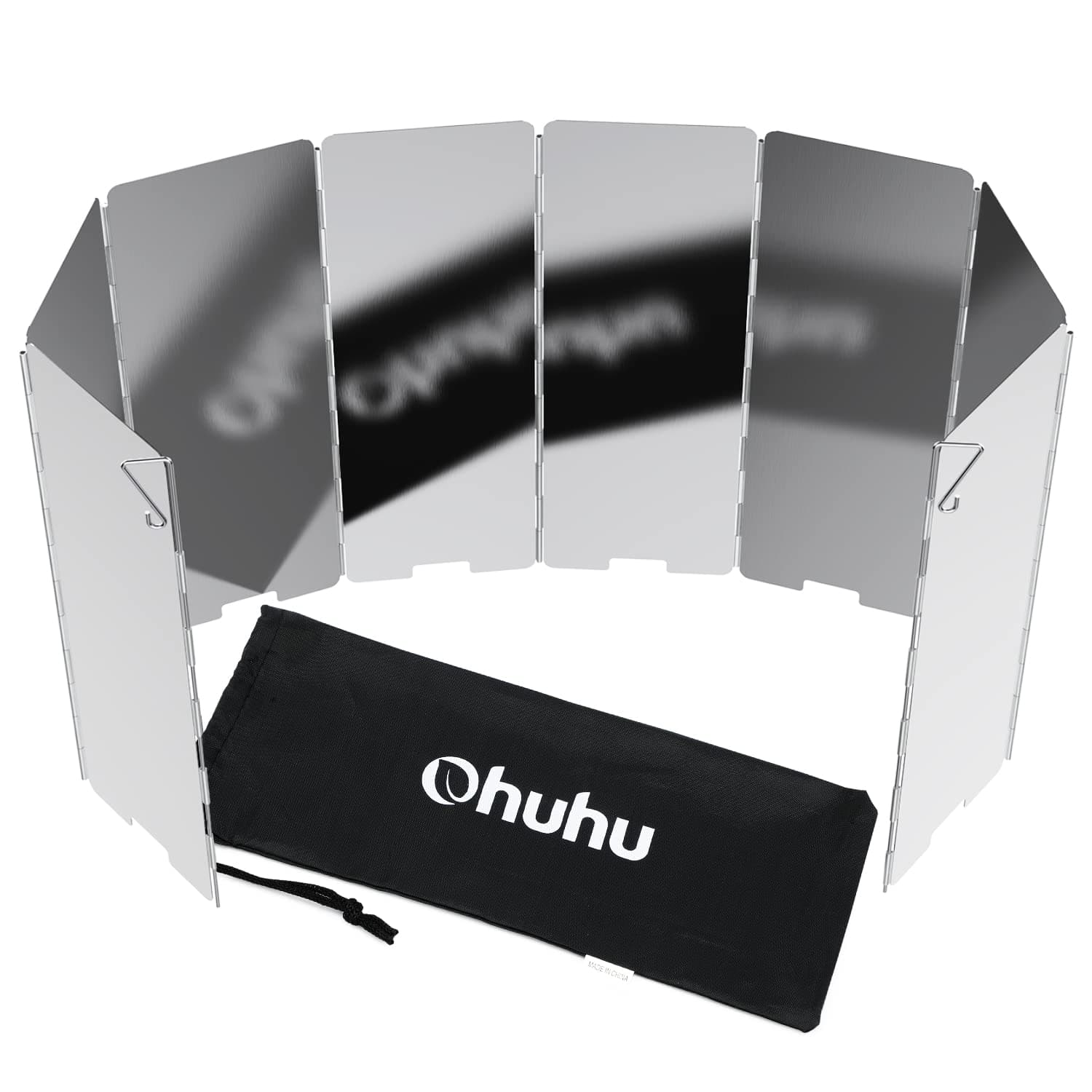 Foldable Camp Stove Windscreen, Gas Stove Aluminum Folding Windshield Camping Burner Windshield for Camping Picnic, Backpacking, Cooking