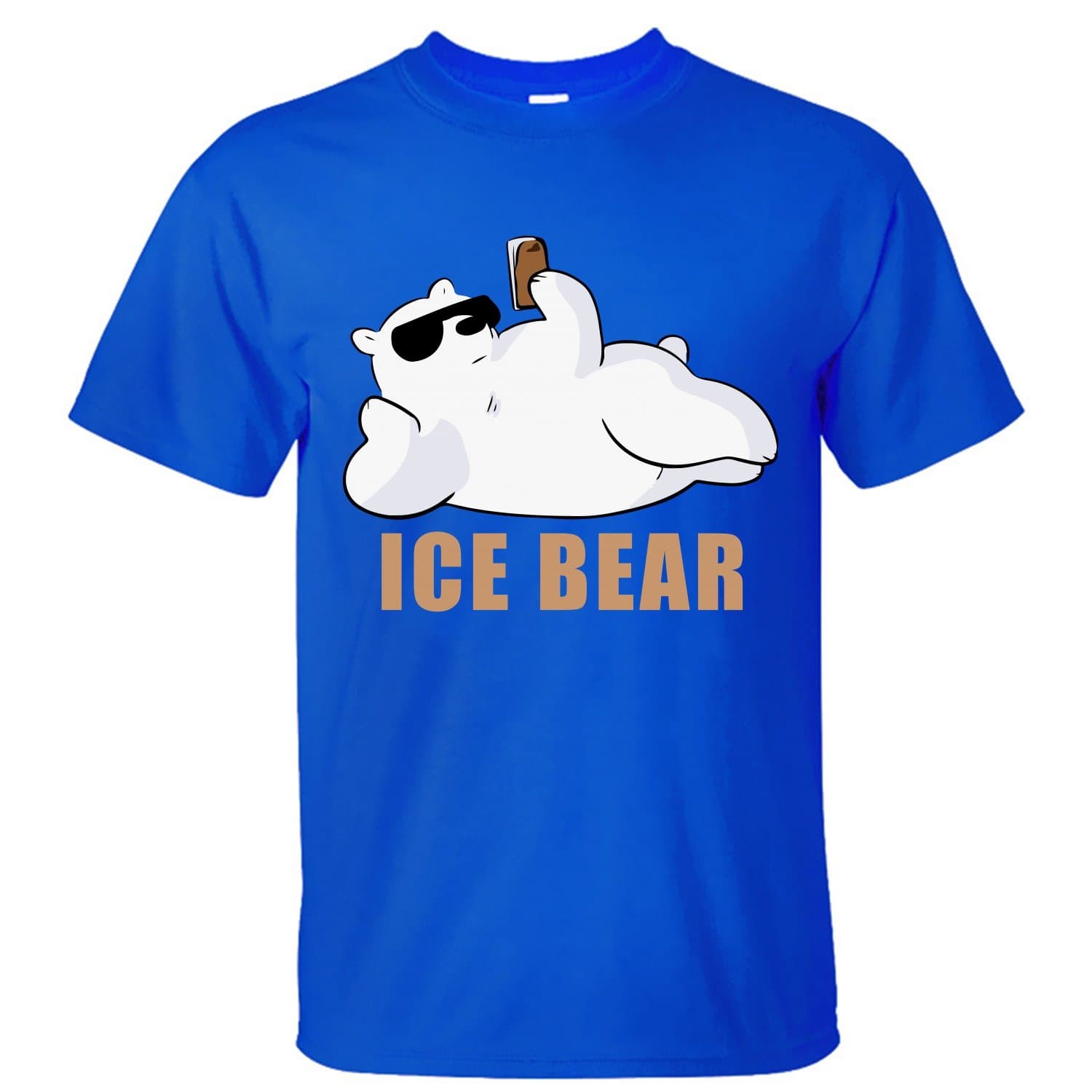 XLAND Short Sleeve we bare bears ice bear Men's Cool T-shirt blue L