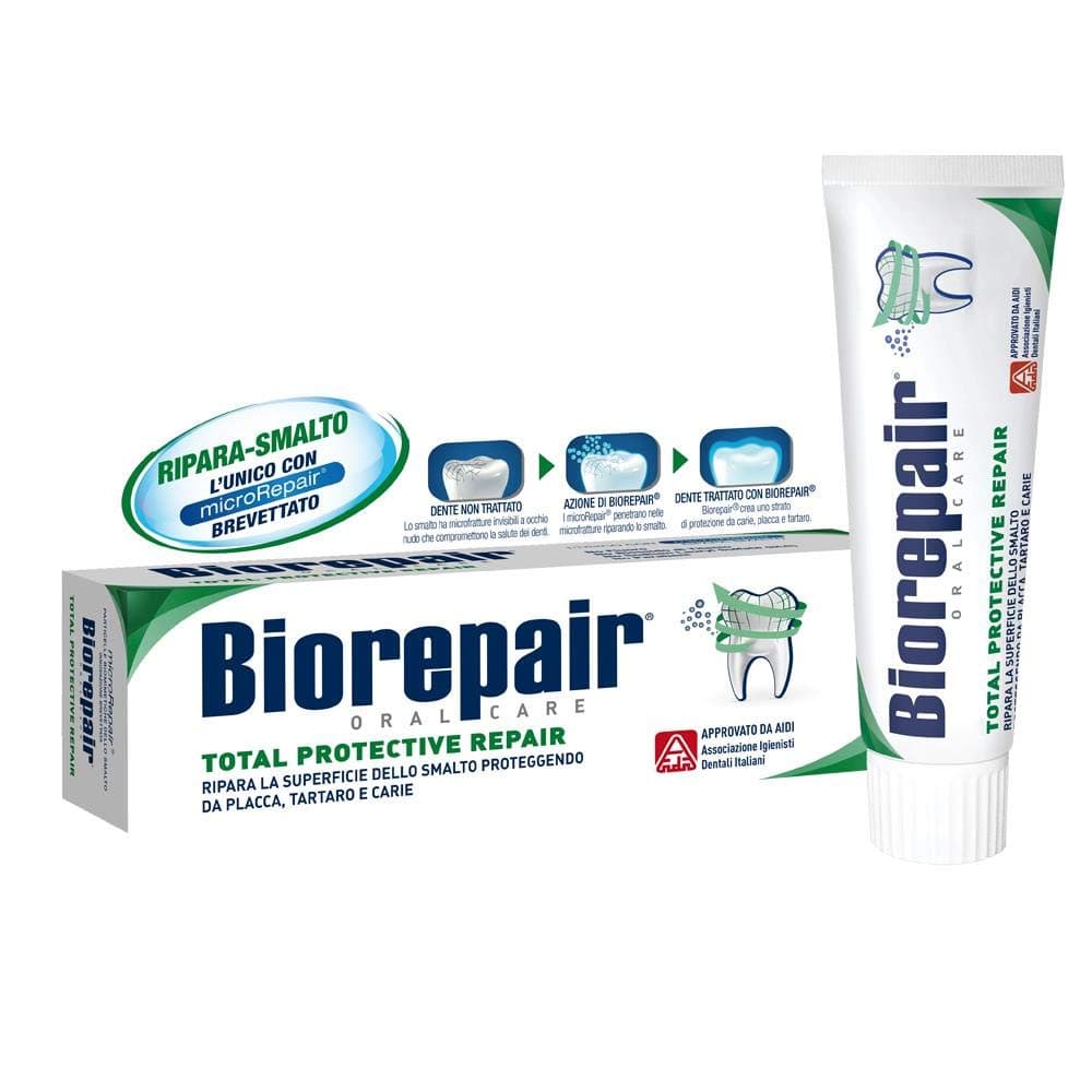 Biorepair: "Total Protective Repair" Toothpaste with microRepair * 2.5 Fluid Ounce (75ml) Tube * [ Italian Import ]