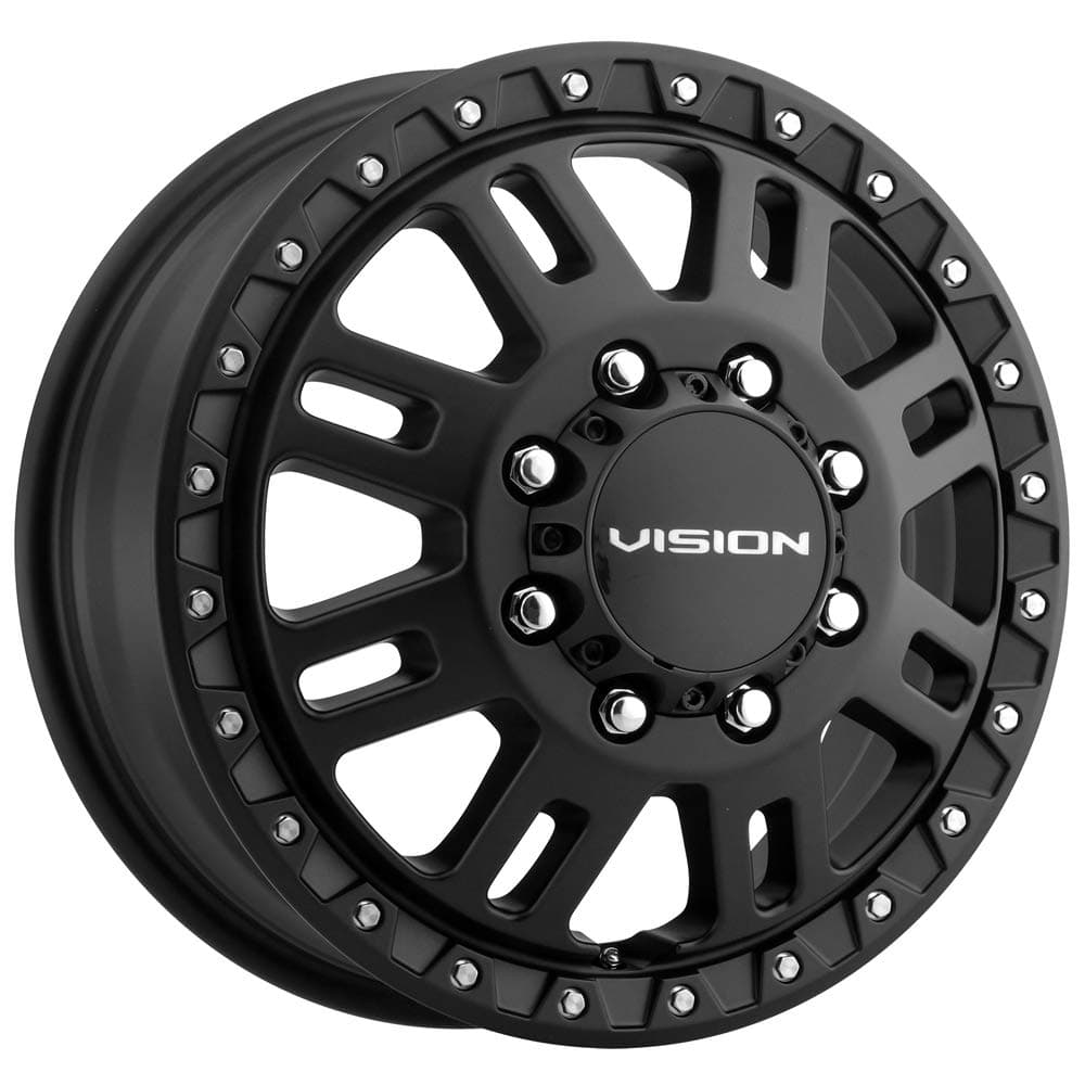 Vision 408 Manx 2 Dually Front 17x6.5 8x6.5" Satin Black Wheel Rim 17" Inch