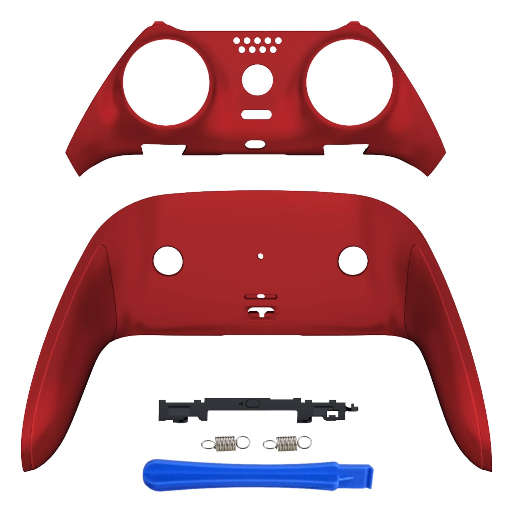 Top Bottom Decorative Trim Shell Compatible with ps5 Edge Controller DIY Replacement Front Back Clip Shell, Custom Scarlet Red Plates Cover Compatible with ps5 Edge Controller