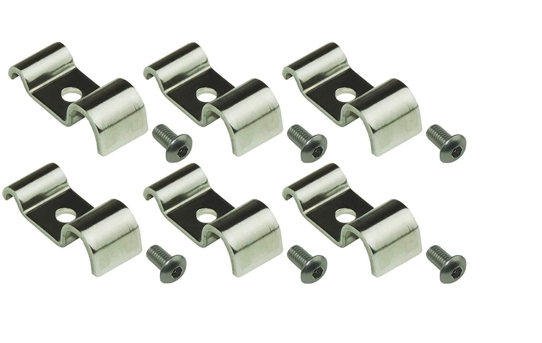 Inline Tube Replacement For (D-8-2 & D-8-3) 3/16-3/8" Stainless Steel 12pc Brake Line Clamps and Screws