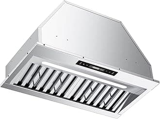 Range Hood Insert 30 Inch, 900CFM Built-in Vent Hood with Gesture & Touch Control, Stainless Steel Heavy Duty Kitchen Exhaust Hood, Baffle Filters, Long LED Light, Ducted/Ductless Convertible