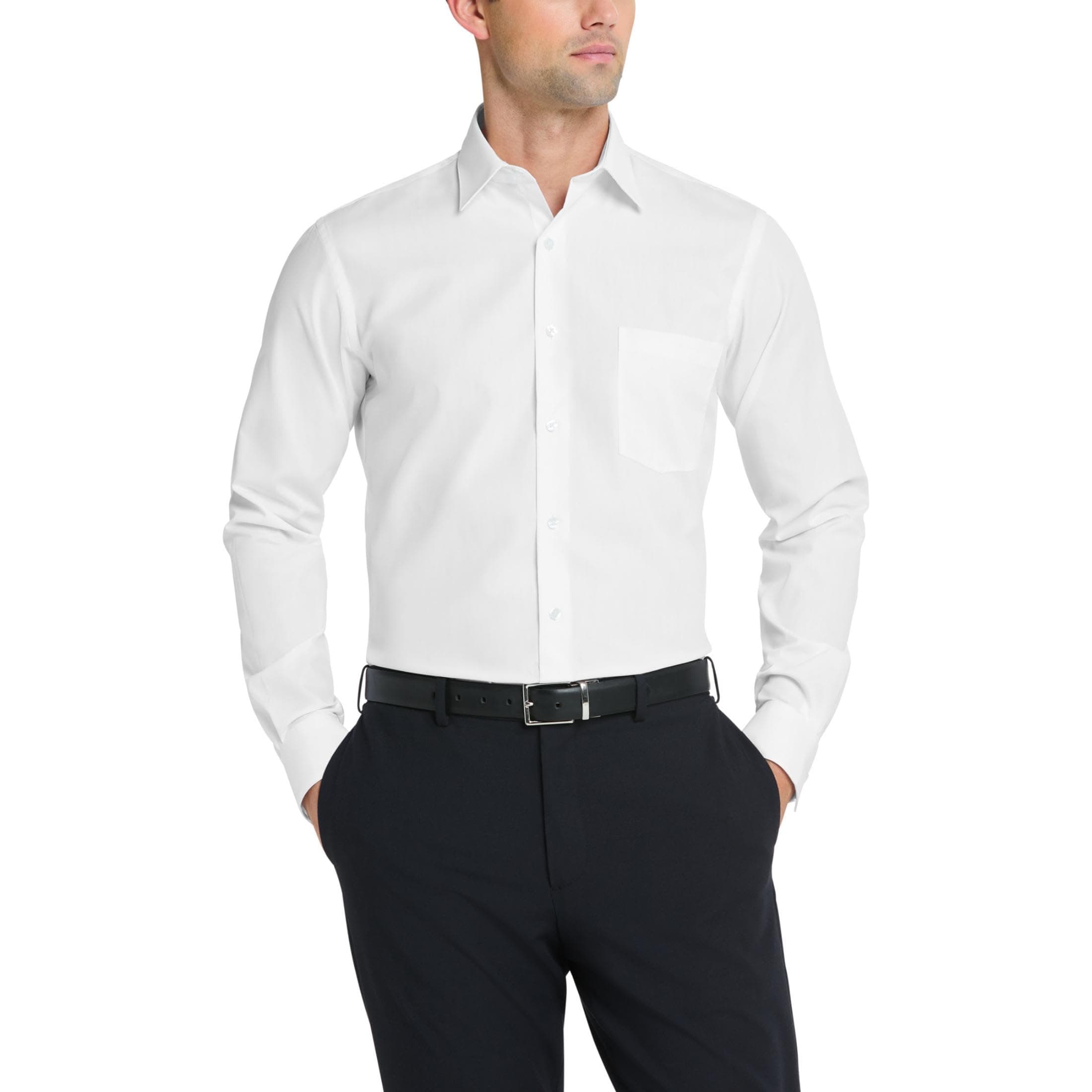 Men's Dress Shirt Fitted Poplin Solid