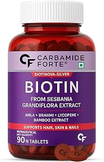 Biotin Tablets for Hair Growth with Amla, Brahmi & Bamboo Extract | Hair Growth Tablet | Hair Vitamins | Hair Supplements for Women & Men - 90 Veg Tablet