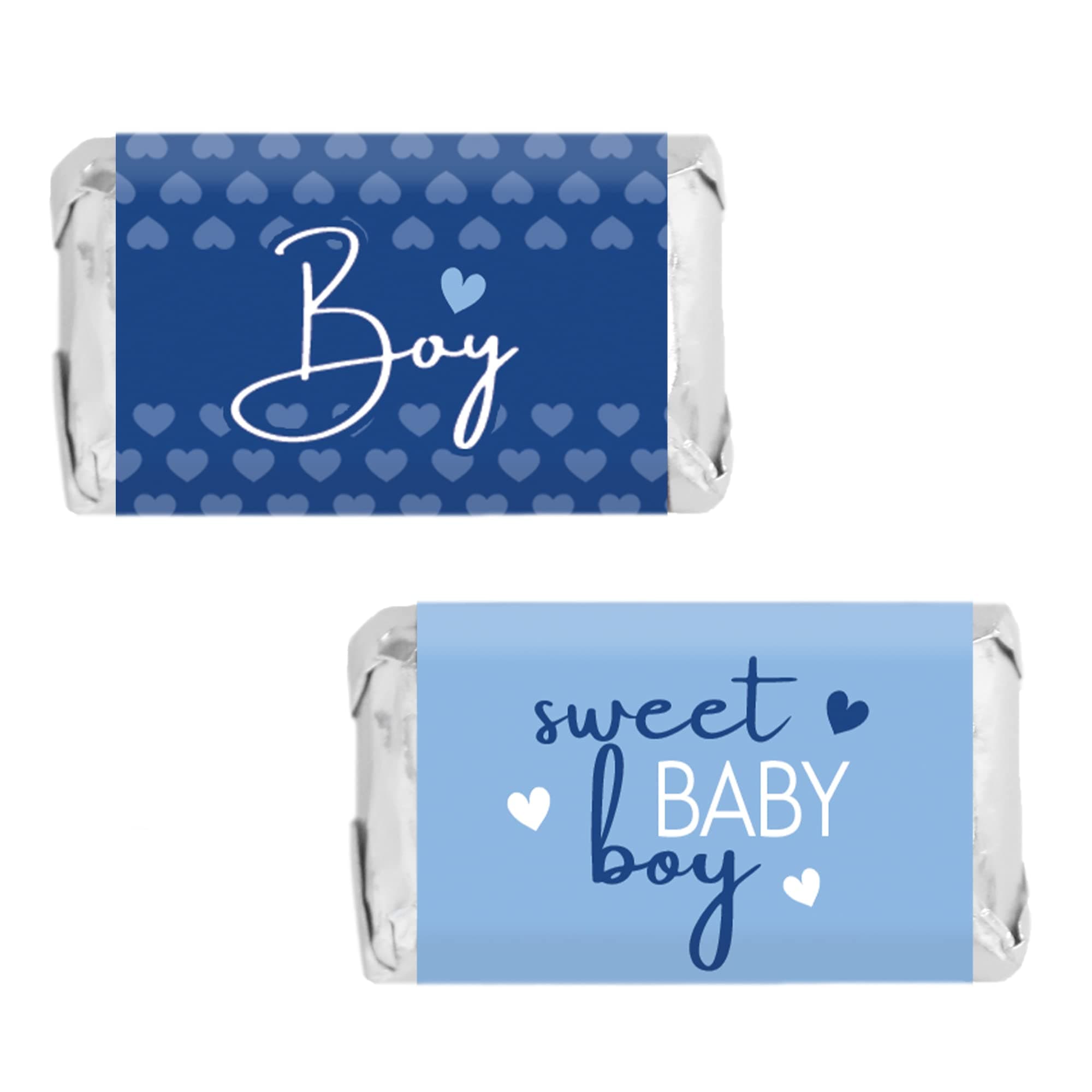 Blue It's a Boy Mini Chocolate Candy Labels, Baby Shower Stickers, Pack of 45