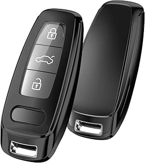 ELOHEI for Audi Key Fob Cover, Special Soft TPU Key Case Cover Protector Compatible with Audi A6L A6 A7 A8 Q7 Q8 E-Tron 2018-2022 A3 S3 S6 SQ7 RS6 S7 RS7 Smart Key(Black)