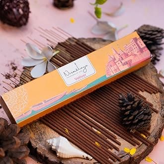 Vetiver/Khus Incense Sticks Agarbatti | Organic Incense Sticks | 100% Natural and Charcoal Free | 40 Sticks in a Pack | Floral Fragrance