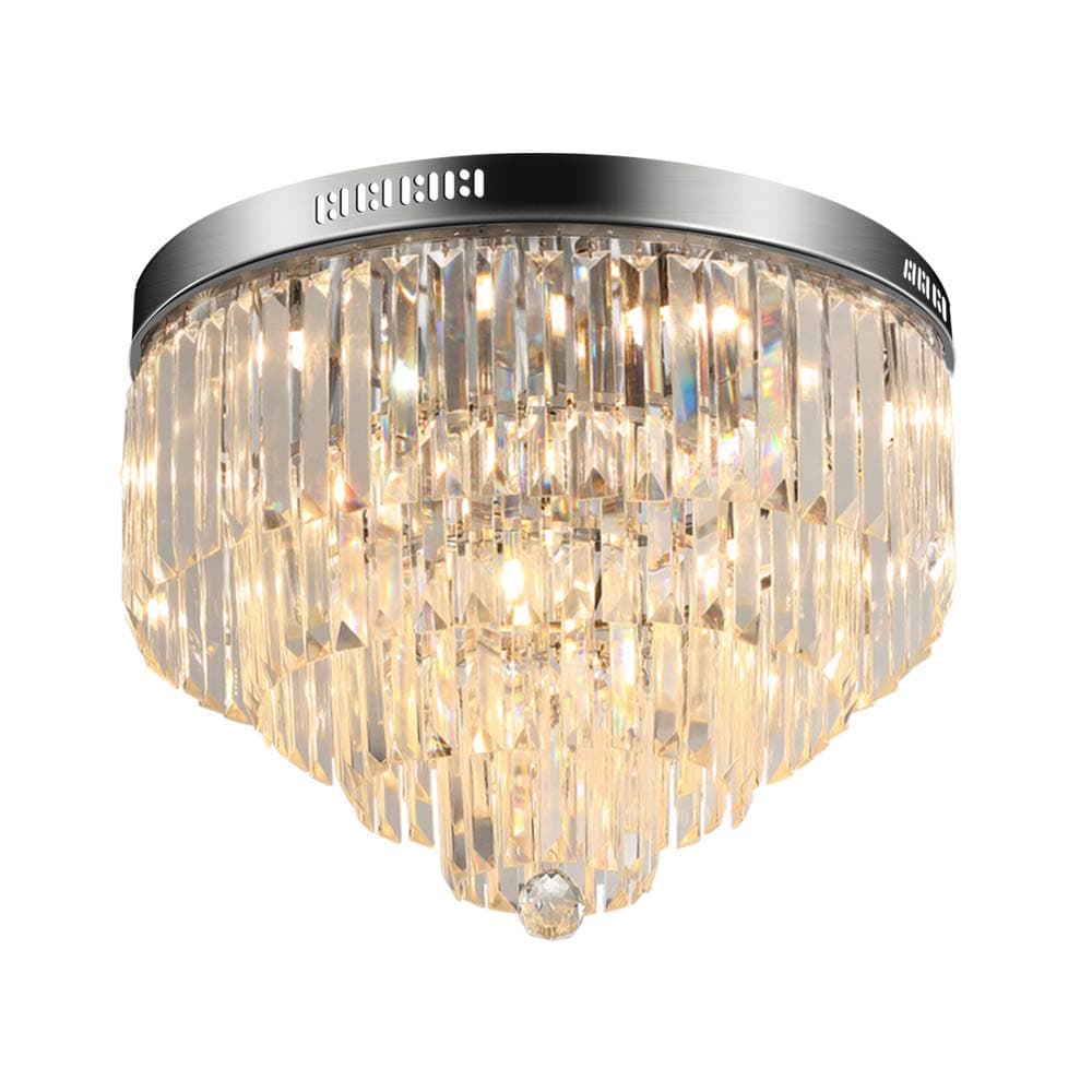 Modern Crystal Ceiling Light Chandeliers Pendant Light Chrome Finish Round for Bedroom Living Room Restaurant Dining Room Indoor use Ø50cm