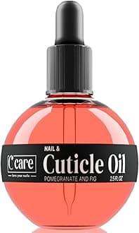 C CARE Pomegranate and Fig Cuticle Oil For Nails - Repairs Cuticles Overnight - Moisturizes and Strengthens Nails and Cuticles - Dropper & Brush included - 2.5oz