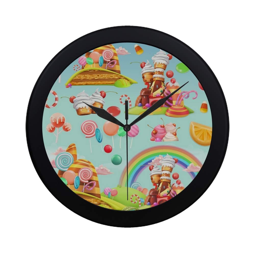 EIJODNL Modern Simple Sweet Candy Land Cartoon Game Wall Clock Indoor Non-ticking Silent Quartz Quiet Sweep Movement Wall Clcok For Office,bathroom,livingroom Decorative 9.65 Inch