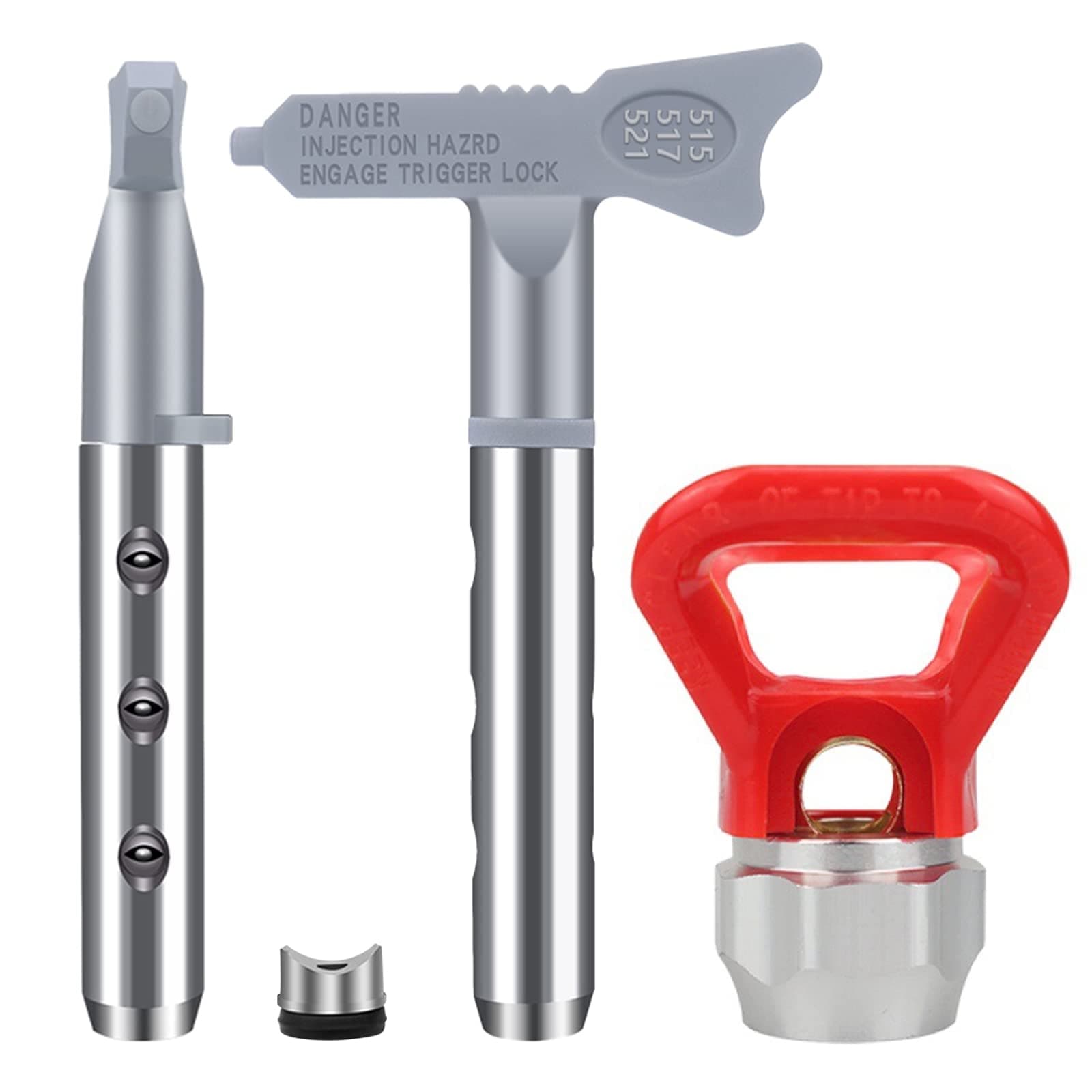 3 in 1 Reversible Spray Tip Nozzles Paint Spray Tips Airless Sprayer Nozzles Airless Sprayer Spraying Machine Parts for Homes Buildings Decks or Fences 515, 517, 521