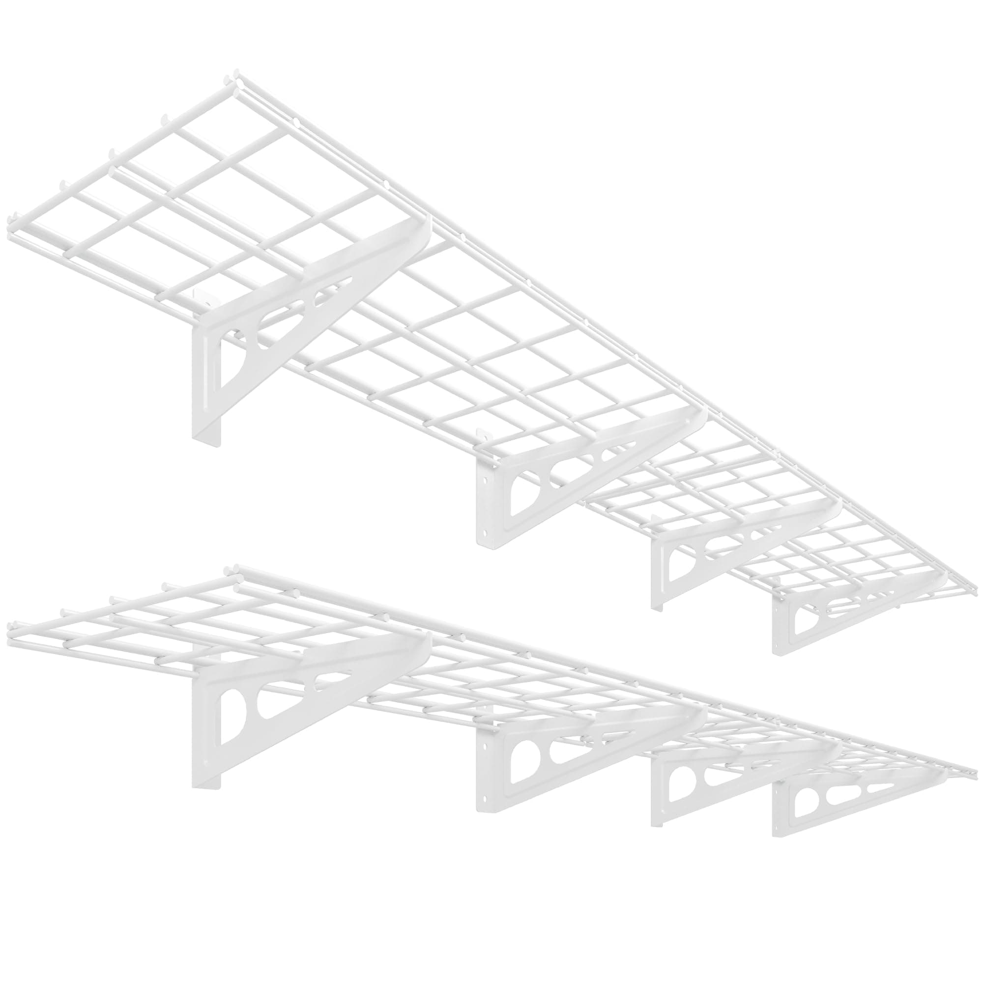 1' x 6' White 2-Pack 1x6ft 12-inch-by-72-inch Wall Shelf Garage Storage Rack, 1x6 ft, 2 Count