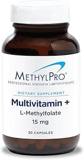Multivitamin + L-Methylfolate 15 mg - Supports a Healthy Mindset - Vitamins A, C, D3, E & More - Active Folate for Methylation Support & Biochemical Reactions - 30 Servings - 30 Capsules