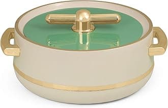 SELVEL Giving shape to life! Elegance 1700ml Casserole | Advanced PU Insulation | Elegant Design Insulation|Keeps Food hot & Fresh for Long Hours|Chapati, Roti, Biryani and More (Beige Green 1200 Ml)