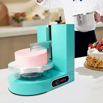 Electric Cake Decorating Machine Cream Coating Spreading Smooth Machine Surface Scraper for 4-12inch Cakes Adjustable Rotating Speed, Birthday Cake Cream Smooth Coating Decoration Machine, Green
