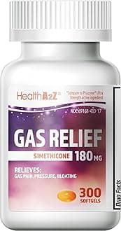HealthA2Z® Gas Relief Simethicone 180mg | Relieves from Stomach Discomfort and Gas | Anti Flatulence | Relieves Gas Fast (300 Count (Pack of 1))